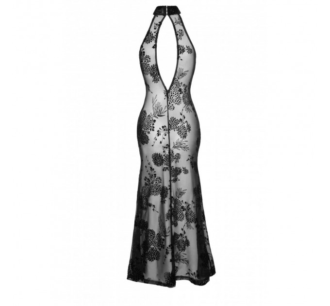 Платье длинное сексуальное с узорами M F239 Noir Handmade, черное