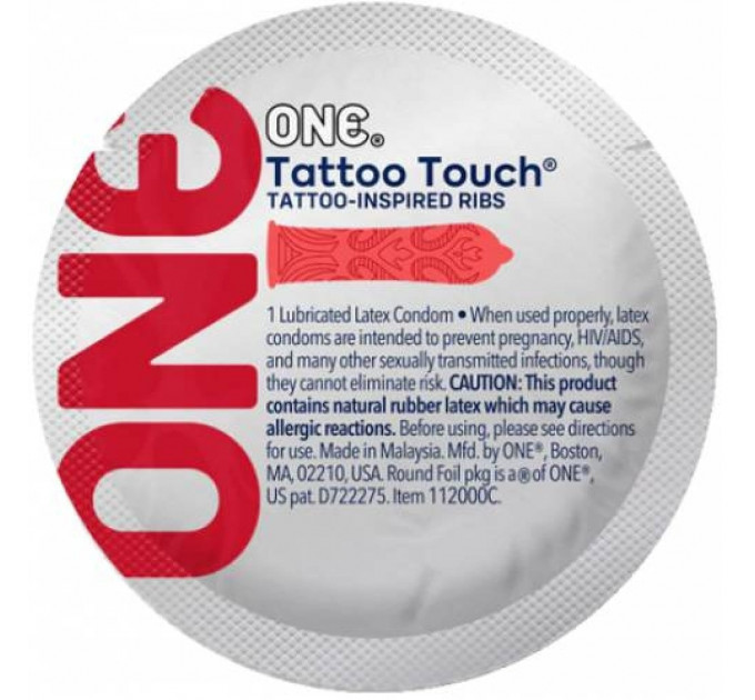Набор презервативов One Tattoo Touch красные, 5 штук