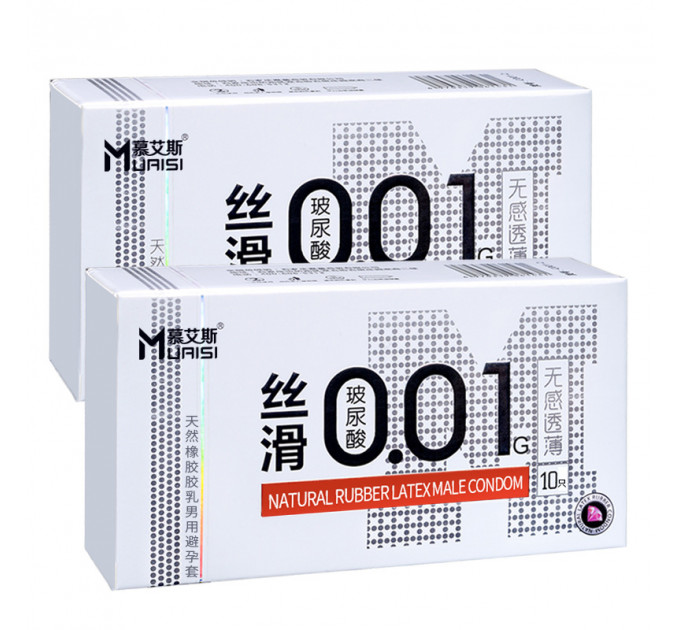 Презервативы ультратонкие латексные Muaisi White 0.01 мм (цена за упаковку, 10 шт.)