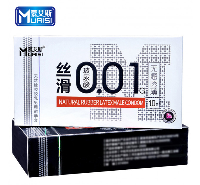 Презервативы ультратонкие латексные Muaisi White 0.01 мм (цена за упаковку, 10 шт.)