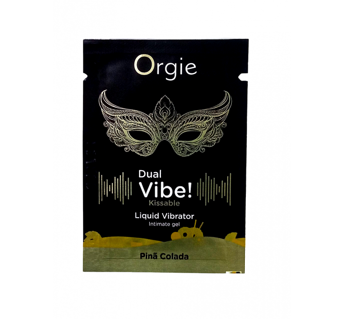 САШЕТ/Рідкий вібратор Orgie DUAL VIBE! з ароматом коктейлю Піна Колада, 1 мл