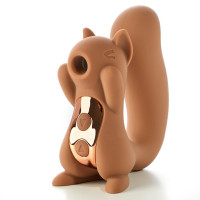 Вакуумный клиторальный стимулятор с вибрацией 2 в 1 в форме белочки Sweet Em Velvet Lure Brown