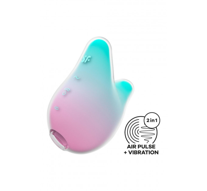 Вакуумний стимулятор із вібрацією Satisfyer Mermaid Vibes, м'ятно-рожевий