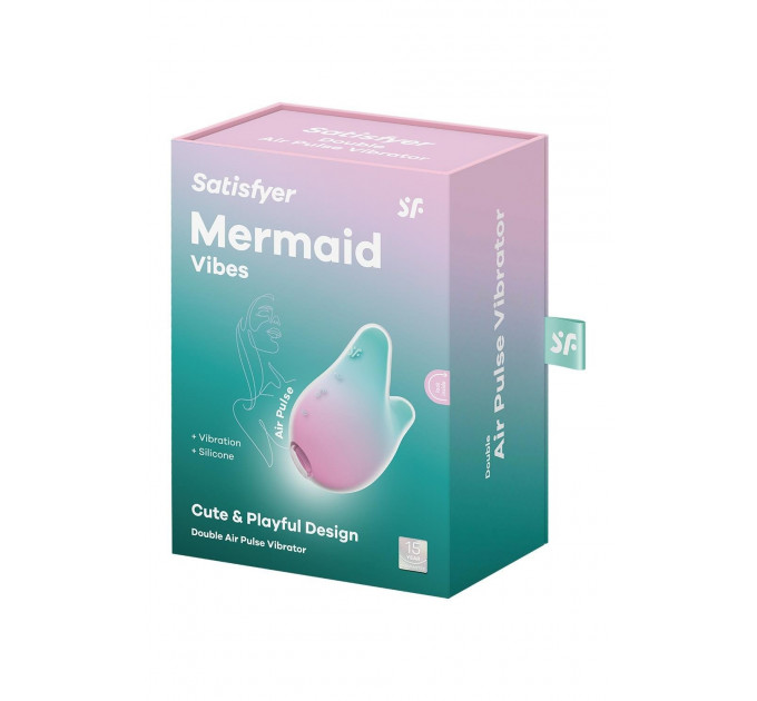 Вакуумний стимулятор із вібрацією Satisfyer Mermaid Vibes, м'ятно-рожевий