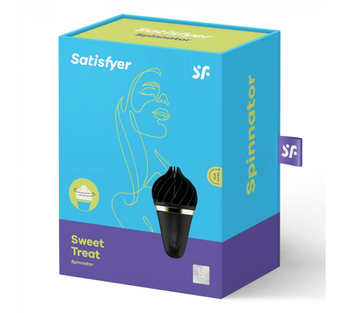 Кліторальний вібростимулятор Satisfyer Sweet Treat Spinnator у формі морозива, чорний