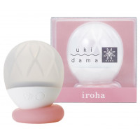Вибратор для клитора с подсветкой Ukidama Iroha, на подставке, силиконовый, белый, 7 х 5.7 см