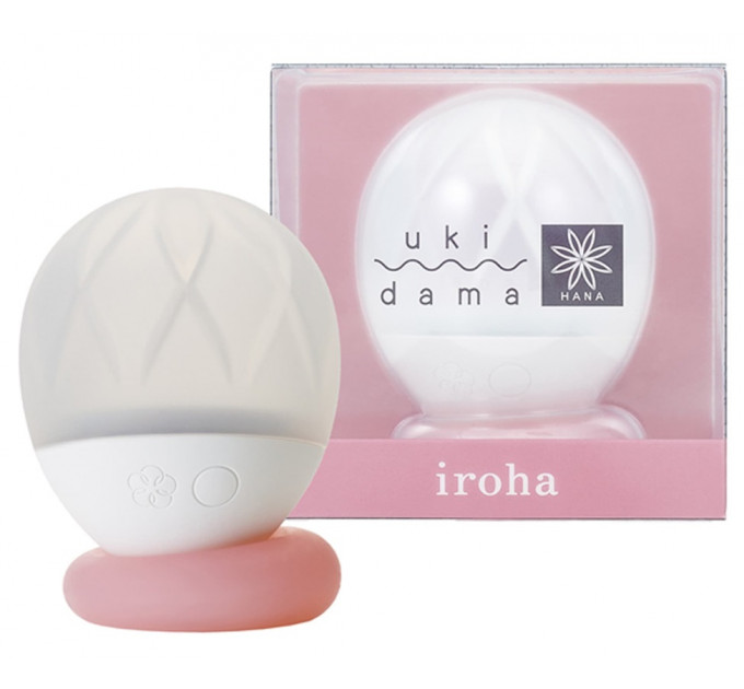 Вибратор для клитора с подсветкой Ukidama Iroha, на подставке, силиконовый, белый, 7 х 5.7 см