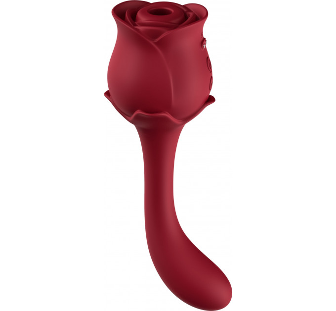 Вибратор двухсторонний с воздушной стимуляцией ROSE, красный