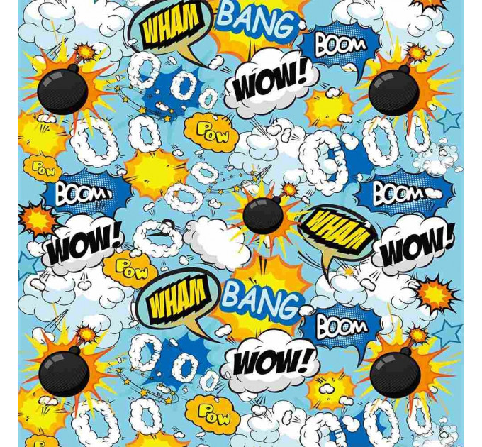 Вибратор классический Global Novelties Prints Charming Pop Tease с ярким принтом, голубой