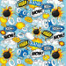 Вибратор классический Global Novelties Prints Charming Pop Tease с ярким принтом, голубой
