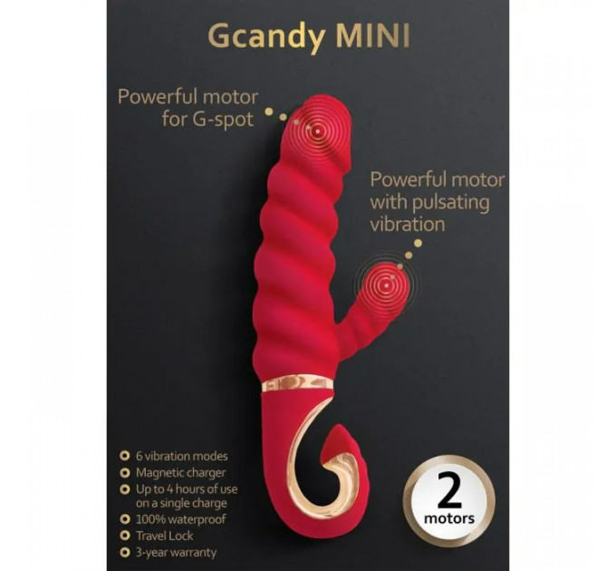 Вибратор кролик рельефный Gcandy MINI - Коралловый