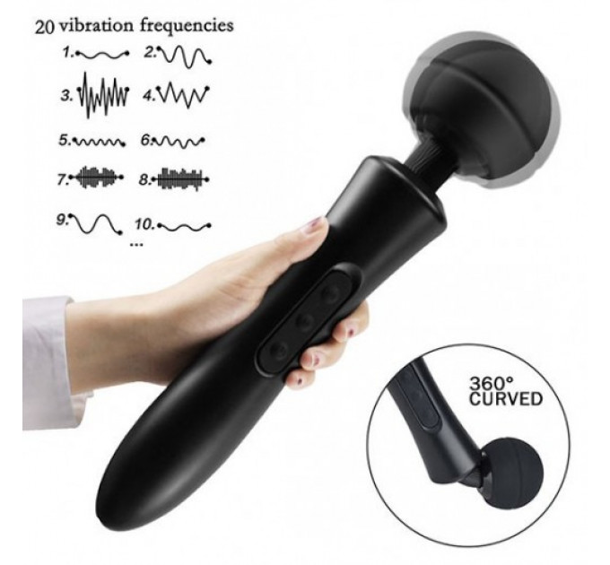 Вибратор-Микрофон с пульсацией черный Massager Ultra Powerful -Big USB