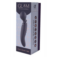 Вібратор мікрофон вигнутий подвійний стимуляції Dream Toys Glam Dual Wand Vibe, фіолетовий