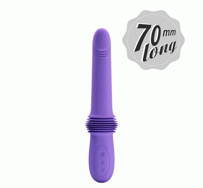 Вибратор с фрикциями Pretty Love Pazuzu Thrusting, фиолетовый, 29.2 х 3.2 см