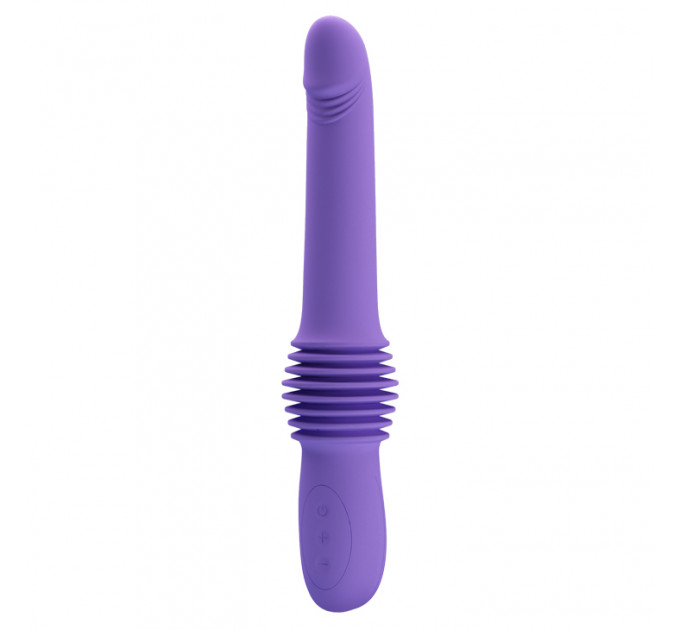 Вибратор с фрикциями Pretty Love Pazuzu Thrusting, фиолетовый, 29.2 х 3.2 см