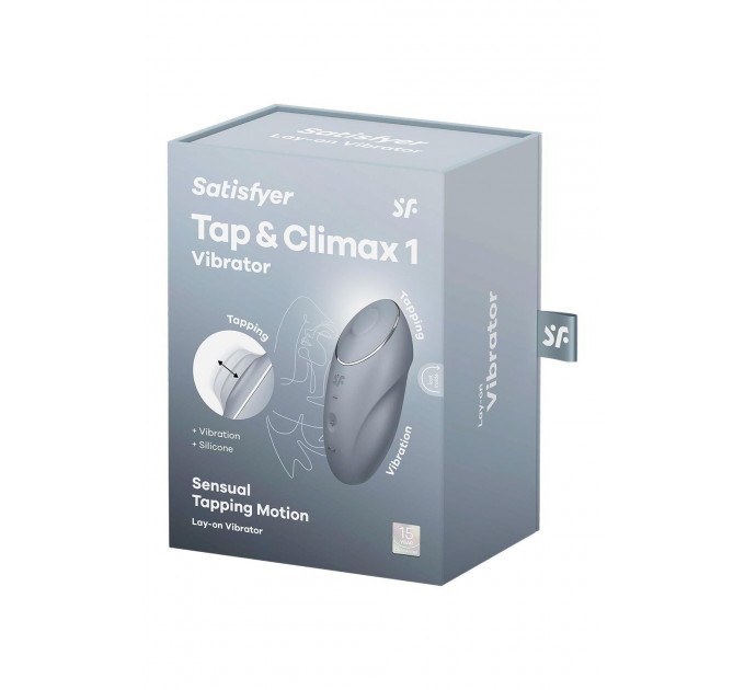 Вібратор для клітора Satisfyer Tap & Climax 1 з вібрацією та постукуванням, сірий