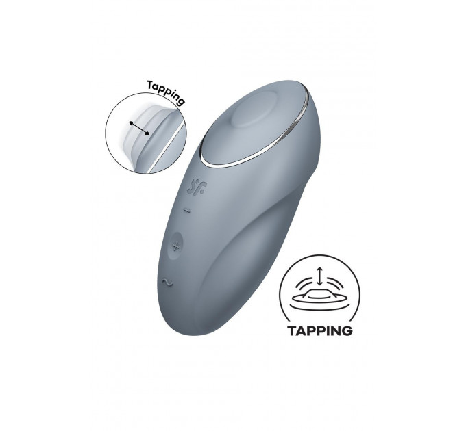 Вібратор для клітора Satisfyer Tap & Climax 1 з вібрацією та постукуванням, сірий