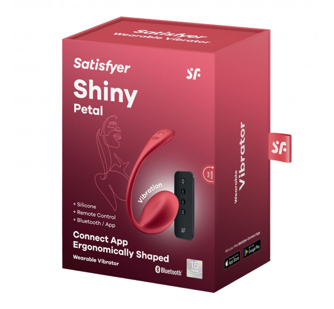 Вібратор в трусики Satisfyer Shiny Petal з додатком та пультом, червоний