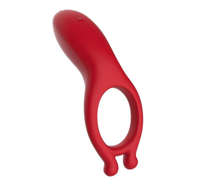 Вибрационное эрекционное кольцо Every Night Toys с отростком для стимуляции клитора, красное