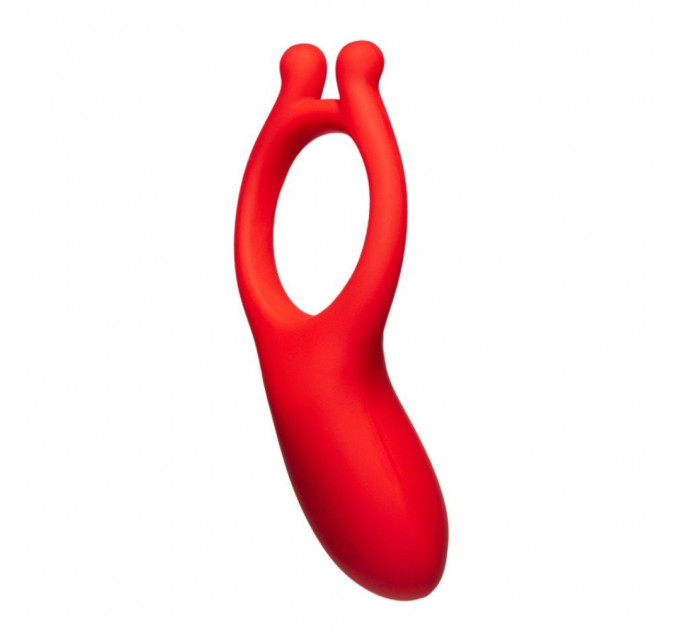 Вібраційне ерекційне кільце Every Night Toys з відростком для стимуляції клітора, червоне