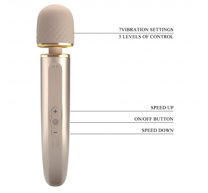 Вибромассажер микрофон PRETTY LOVE Interesting Massager Gold, 29 х 5.8 см