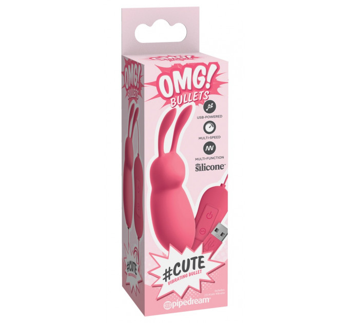 Вибропуля в виде зайчика OMG! Bullets #Cute, розовая