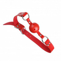 F61401 Кляп из экокожи BREATHABLE BALL GAG RED