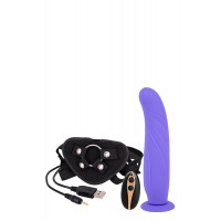 Страпон женский с пультом управления Seven Creations DILDO STRAP-ON PURPLE