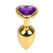 Анальная пробка Gold Metal Heart Dark Violet, M