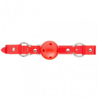 F61401 Кляп з екошкіри BREATHABLE BALL Gag RED