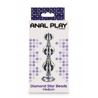 Анальна ялинка металева із кристалом Toy Joy Anal Play Diamond Star Beads, Medium