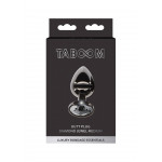 Анальна металева пробка M із чорним каменем Butt Plug With Diamond Jewel Taboom
