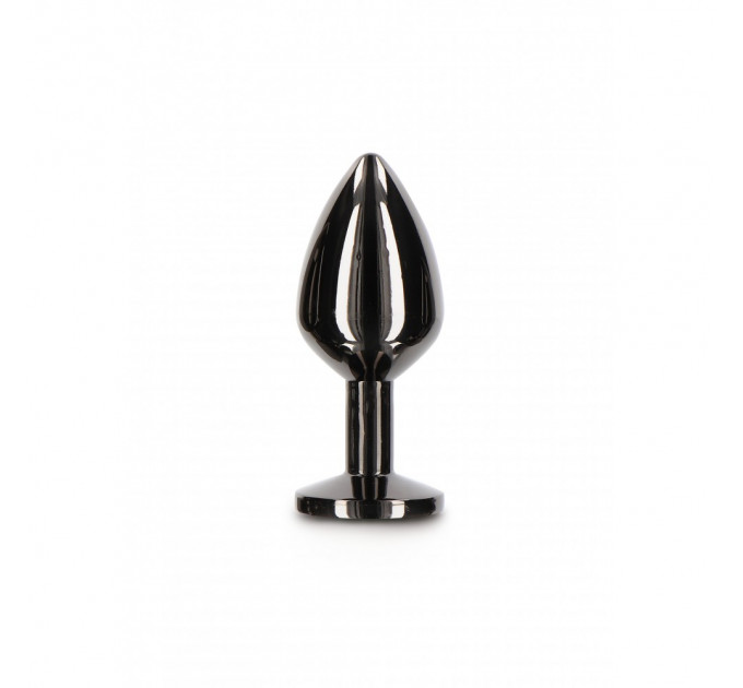 Анальна металева пробка M із чорним каменем Butt Plug With Diamond Jewel Taboom