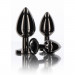 Анальна металева пробка M із чорним каменем Butt Plug With Diamond Jewel Taboom