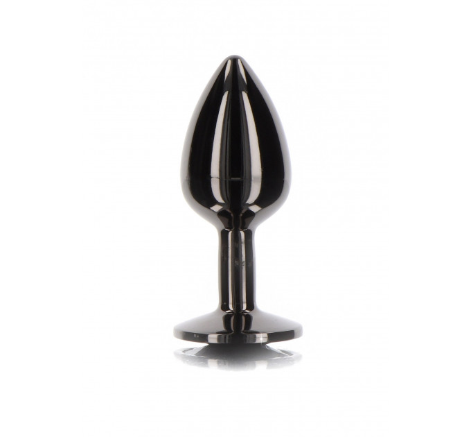 Анальна металева пробка M із чорним каменем Butt Plug With Diamond Jewel Taboom
