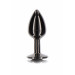 Анальна металева пробка M із чорним каменем Butt Plug With Diamond Jewel Taboom