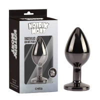 Анальна пробка чорна CHISA MATRIX MONT з різнокольоровим каменем, розмір M