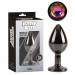 Анальна пробка чорна CHISA MATRIX MONT з різнокольоровим каменем, розмір M