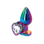 Анальная пробка NS Novelties REAR ASSETS MULTICOLOR HEART MEDIUM CLEAR