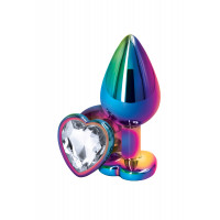Анальна пробка NS Novelties REAR ASSETS MULTICOLOR HEART MEDIUM CLEAR