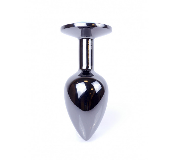 Анальная пробка с камнем Plug-Jewellery Dark Silver PLUG- Pink размер S