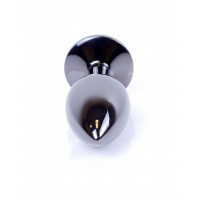 Анальная пробка с камнем Plug-Jewellery Dark Silver PLUG- Pink размер S