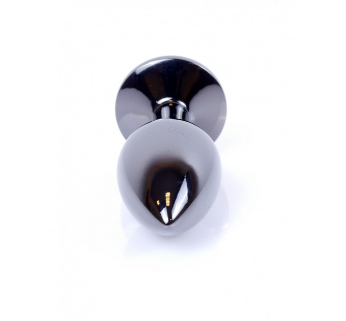 Анальная пробка с камнем Plug-Jewellery Dark Silver PLUG- Pink размер S