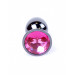 Анальная пробка с камнем Plug-Jewellery Dark Silver PLUG- Pink размер S