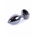 Анальная пробка с камнем Plug-Jewellery Dark Silver PLUG- Pink размер S