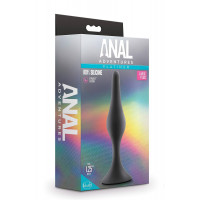 Анальна пробка витягнута Anal Adventures Blush, силіконова, чорна, 13.3 х 3 см