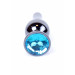 Анальная пробка из нержавеющей стали с камнем Plug-Jewellery Dark Silver BUTT PLUG- Light Blue