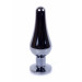 Анальная пробка из нержавеющей стали с камнем Plug-Jewellery Dark Silver BUTT PLUG- Light Blue