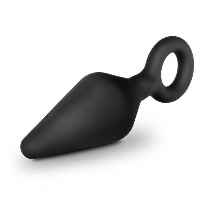 Анальный плаг с кольцом-стоппером Anal Adventures Platinum Silicone черный, 11.4 х 3.1 см