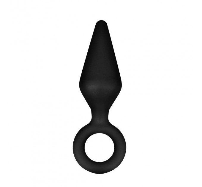 Анальный плаг с кольцом-стоппером Anal Adventures Platinum Silicone черный, 11.4 х 3.1 см